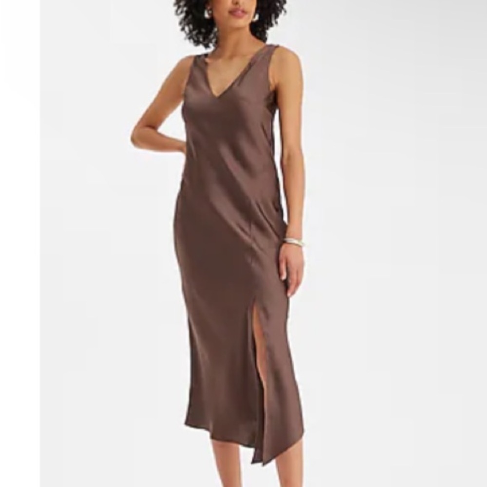 Express Asymmetrical Midi Slip Dress
